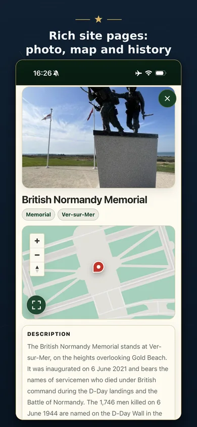 Historical site sheets — D-Day Explorer